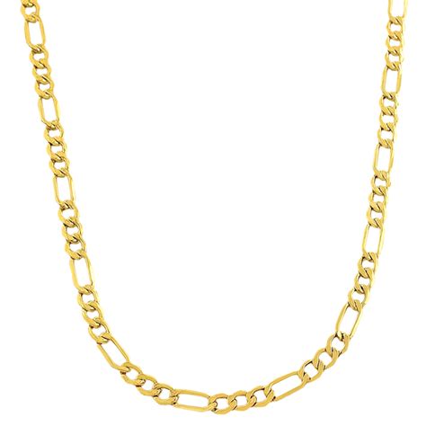 14kt Yellow Gold Figaro Chain 49 Mm Width 24 Inch Long