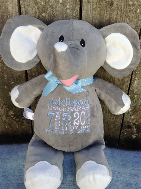 Personalized Baby Ts Monogrammed Stuffed Animal Elephant