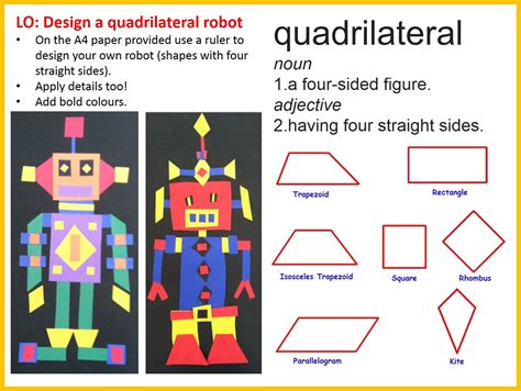 Quadrilateral Robots Fun Math Quadrilateral Shapes Quadrilaterals