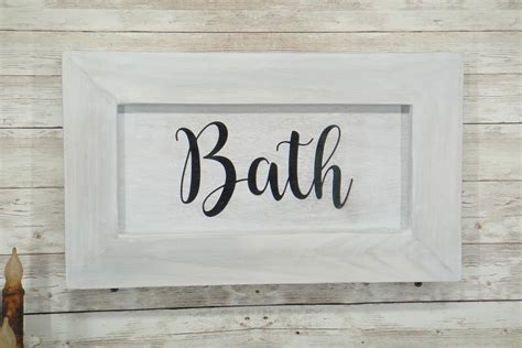 Bath Hand Made Farmhouse Bathroom Sign Etsy