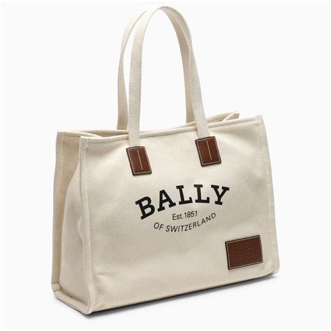 Bally Crystalia Tote Bag In Natural Canvas Thedoublef
