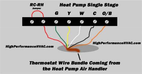 heat pump thermostat wiring chart diagram hvac heating cooling