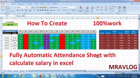 How To Create Fully Automated Attendance Sheet Attendance Sheet In