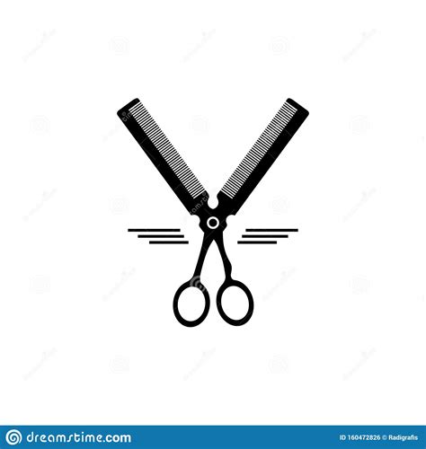 Barber Shop Logo Design With Scissors And Comb Stock Vector