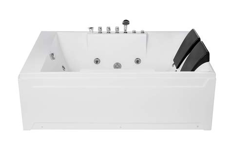 Buy Empava 72 Acrylic Whirlpool Bathtub 2 Person Hydromassage Rectangular Water Jets Alcove