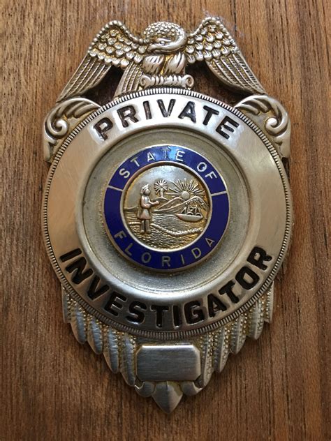 Rare Florida Private Investigators Badge 35 Years Old They Dont Make