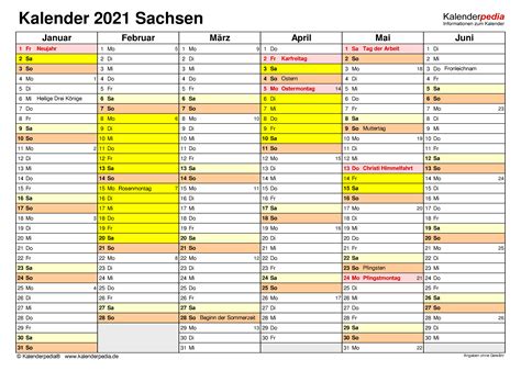 Feri druckbare halbjahreskalender 2021 zum ausdrucken. Kalender 2021 Sachsen: Ferien, Feiertage, PDF-Vorlagen