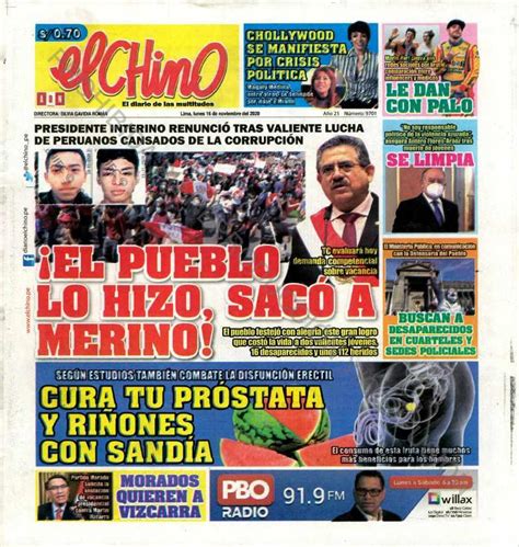 Portadas De Principales Diarios A Nivel Nacional Y Regional Lunes 16