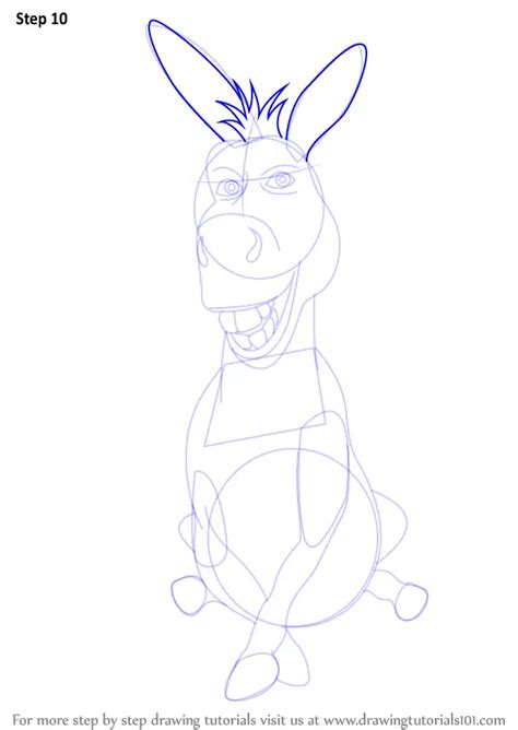 Learn How To Draw Donkey From Shrek Shrek Step By Step Drawing