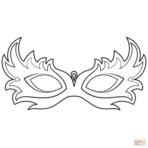 Masquerade Mask Coloring Page Free Printable Coloring Pages