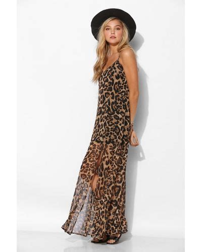 Lyst Reverse Leopard Print Chiffon Maxi Dress