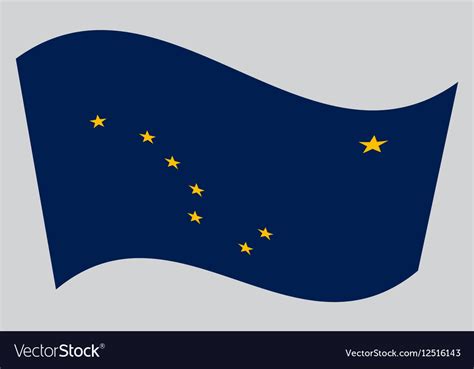 Flag Of Alaska Waving On Gray Background Vector Image