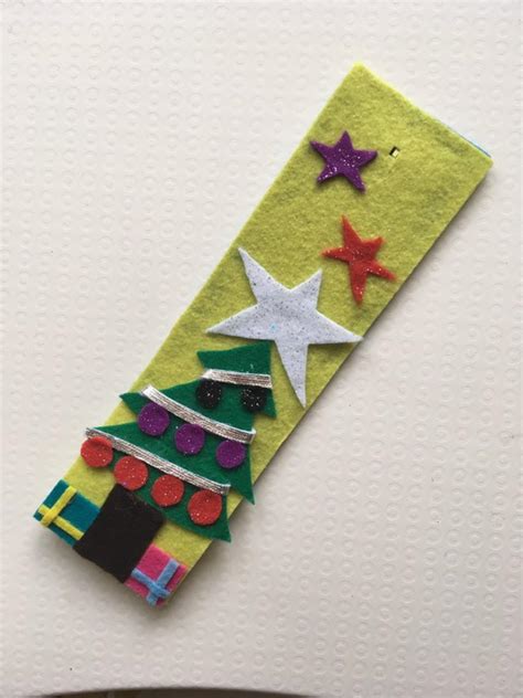 Lighted Bookmark Christmas Tree Handmade Felt Bookmarks Customized