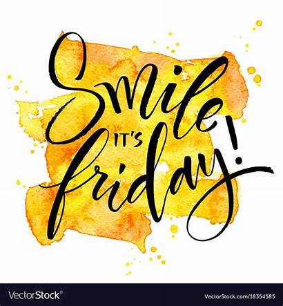 Friday Inspirational Quote Smile Watercolor Background Letters