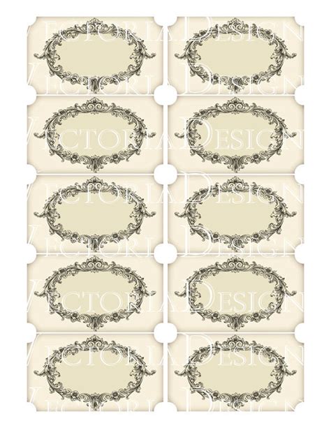 Blank Vintage Labels Printable Add Text Paper Crafting Etsy