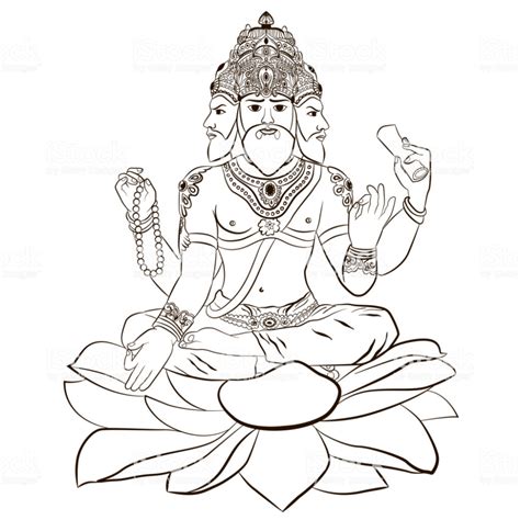 Illustration Of Hindu God Brahma Royalty Free Brahma Stock Vector