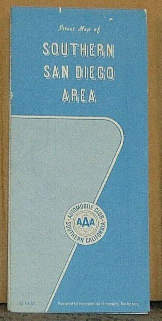 1987 Aaa Street Map Of Southern San Diego Area 399 Picclick