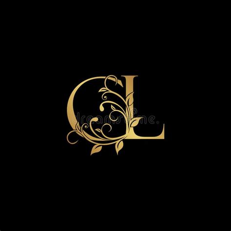 Golden Floral Letter C And L Cl Logo Icon Luxury Alphabet Font