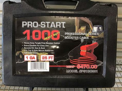 I don't know where the milk crates were sourced honestly. (UNUSED) PRO START 1000 25' BOOSTER CABLES - Jeff Martin ...