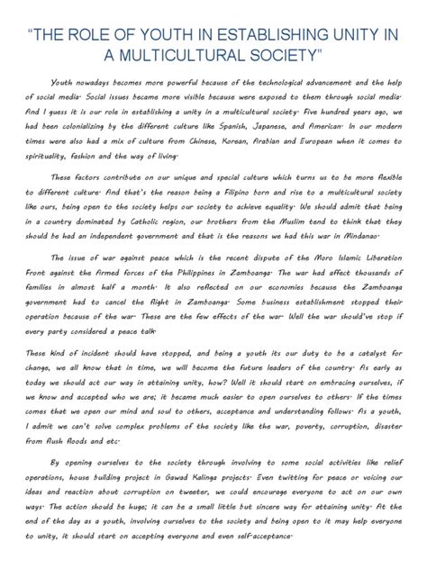 Essay About The Role Of Youth