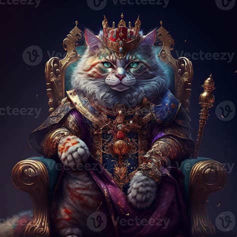 The Royal cat with luxury dress costume. Close up Portrait King cat