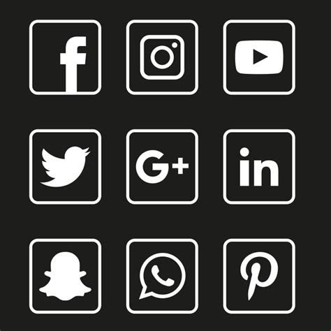 If you would like the icons to pop, you now know. Social Media Icons Set, Social, Media, Icon PNG and Vector ...