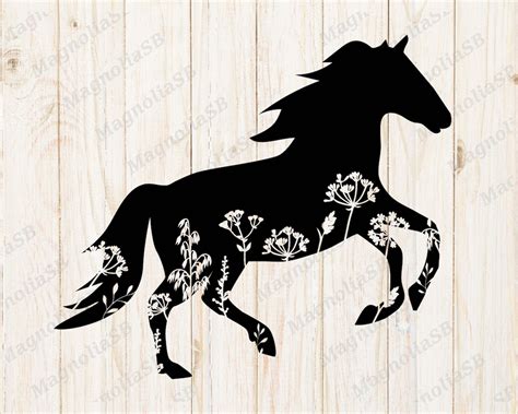Floral Horse Svg Horse Svg Cut File For Cricut Floral Horse Dxf