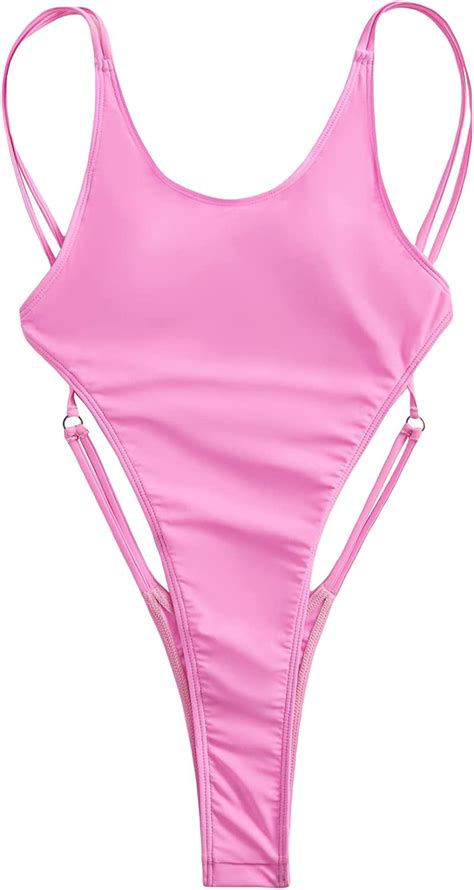 Singreal Womens Sexy Cut Out Bathing Suit Criss Cross High Cut One