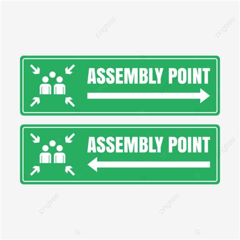 Assembly Point Vector Hd Png Images Assembly Point Sign With Direction