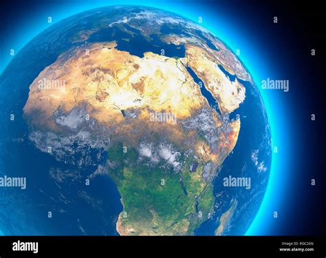 Mapa Físico Del Mundo Vista De Satélite De América Del Norte Y África