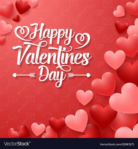 Valentines Day Greeting Card With Hearts Vector Image