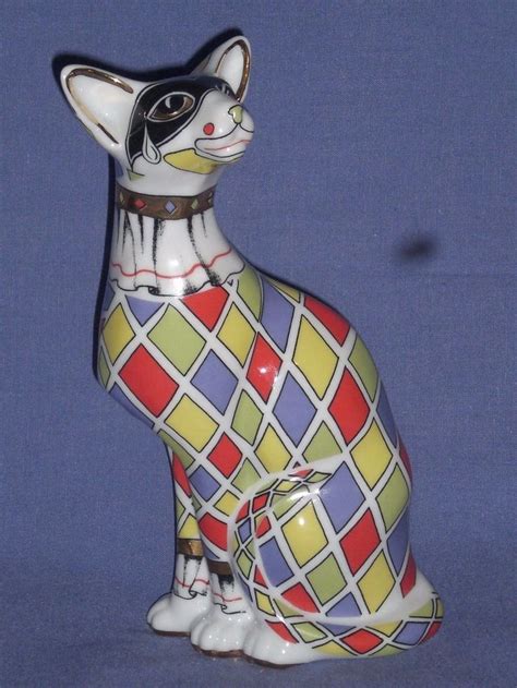 Paul Cardew Cool Catz Harlequin Sitting Cat Boxed Perfect Condition