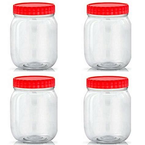 4x300ml Plastic Spice Jars Storage Containers With Screw Top Lids Food Canisters Ebay