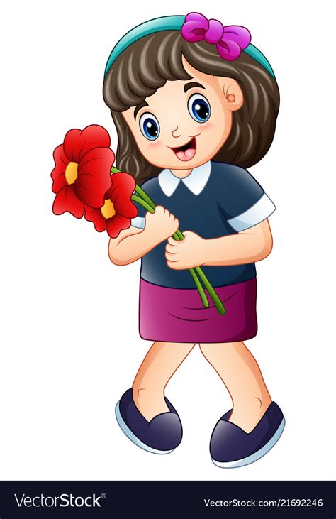 Girl Holding Flowers Clipart 10 Free Cliparts Download