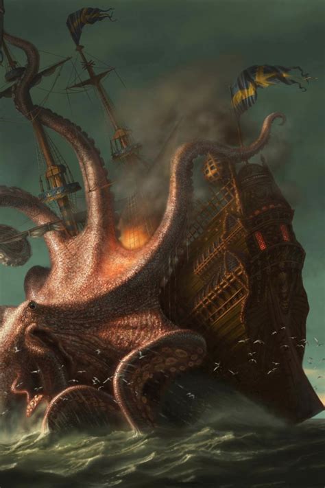 Creatures In Norse Mythology Kraken Sea Monster Sea Monsters Sea