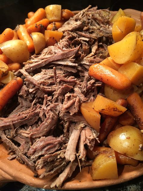 Toss in the veggies an hour before it's done so that the meat is perfectly tender and the vegetables aren't mushy. Slow Cooker Roast Beef With Potatoes And Carrots - Slow Cooked Balsamic Pot Roast (Slow Cooker ...