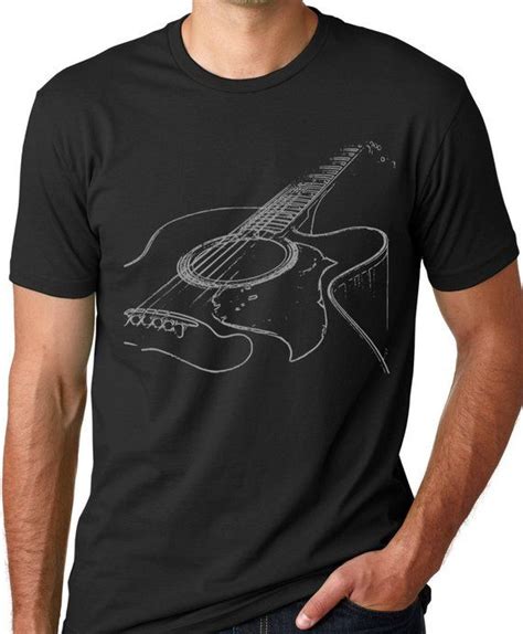 Guitarra Acústica Camiseta Músico Tee Think Out Loud Apparel Etsy