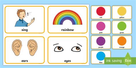 I Can Sing A Rainbow Nursery Rhyme Picture Flashcards