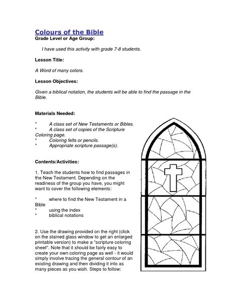 Printable Bible Study Worksheets For Youth