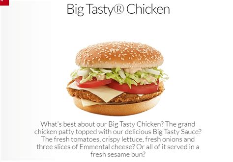 Mcdonalds Chicken Big Tasty Uk Price Review Calories And More