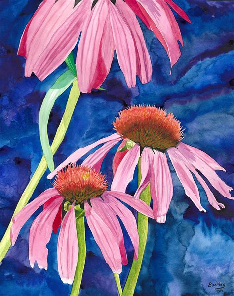 Pink Daisys Painting By Mary Buckley Fine Art America