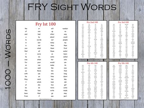 Fry 1000 Sight Words Lists Pdf 1000 High Frequency Words Fry Sight