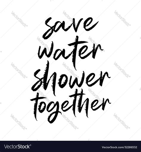Save Water Shower Together Beautiful Royalty Free Vector