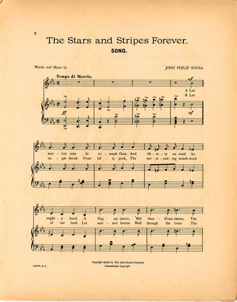 Stars And Stripes Forever Historic American Sheet Music