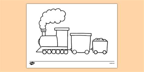 Train Template Colouring Sheet Primary Resources