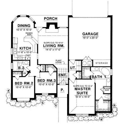 Traditional Style House Plan 3 Beds 2 Baths 1415 Sqft Plan 40 213