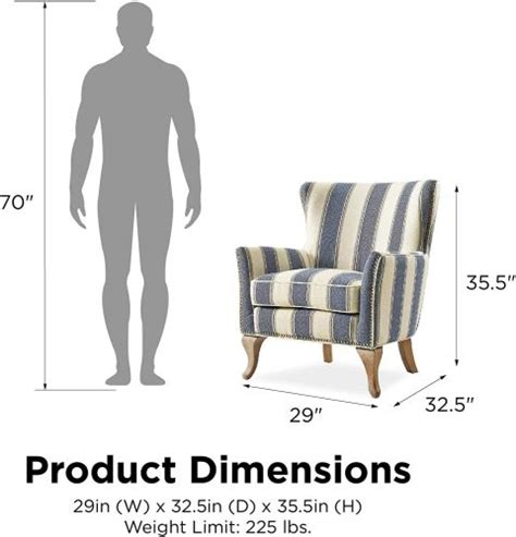 Dorel Living Reva Accent Chair Blue American Made Custom Furniture