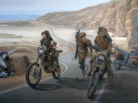 Post Apocalyptic Bikers Steampunk Acrylic Painting On Etsy