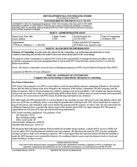 Army Negative Counseling Form The Shocking Revelation Of