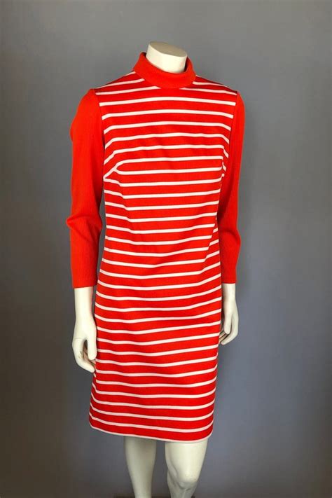 1960s orange striped mod shift dress by kay windsor … gem